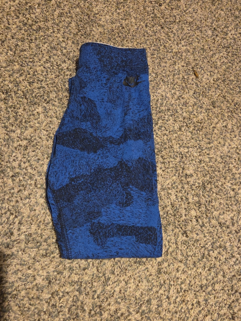 Women's Nike Blue Patterned Athletic Cotton Capris